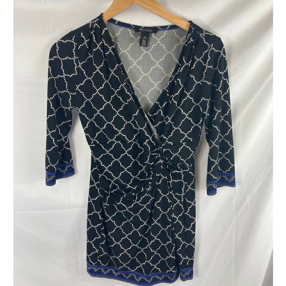 White House Black Market Plaid Faux Wrap tunic XS